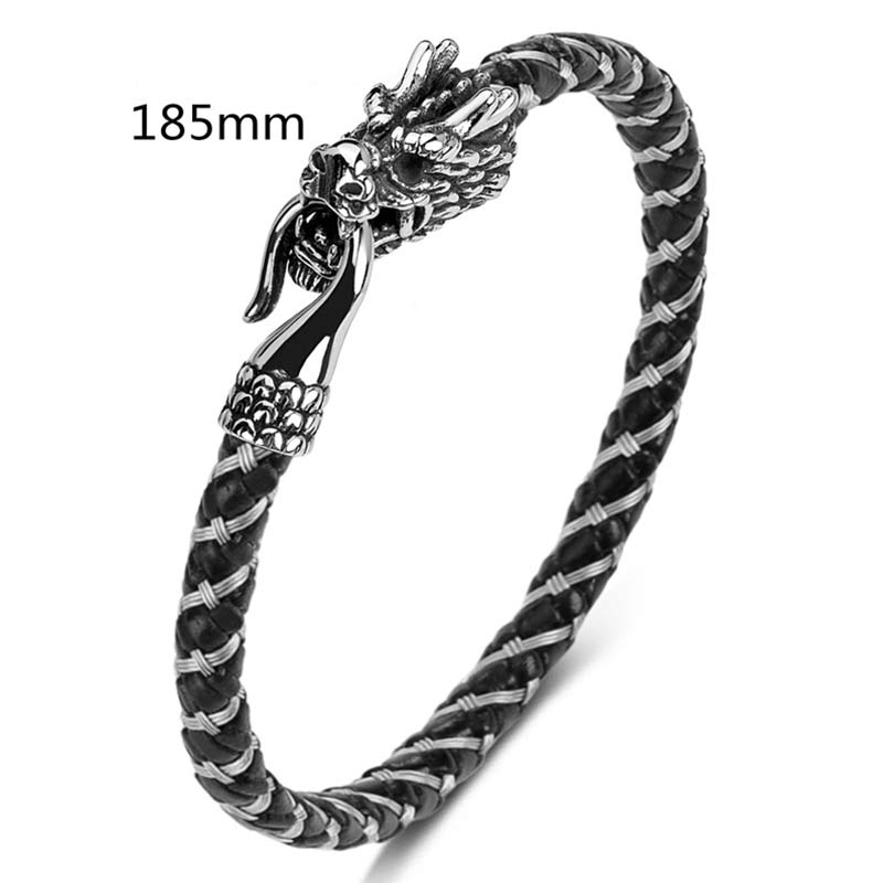 Buddha Stones Armband van titaniumstaal ter bescherming en geluk - Zilver &amp; Zwart - 185 mm - image 26