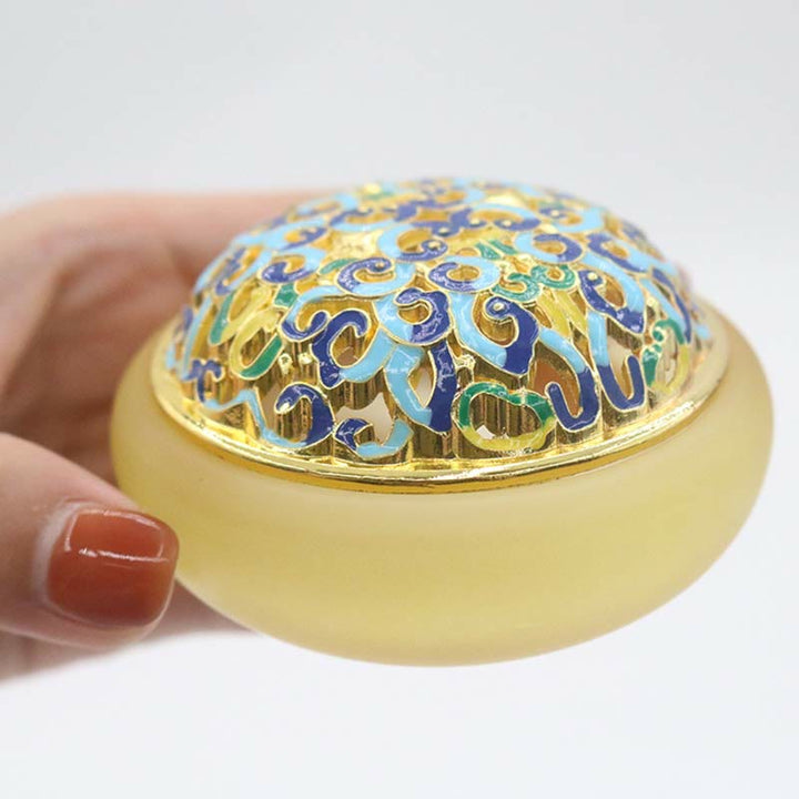 Buddha Stones Lotus Liuli Kristal Genezing Meditatie Wierook - Geel 7,8*4,5 cm - image 8