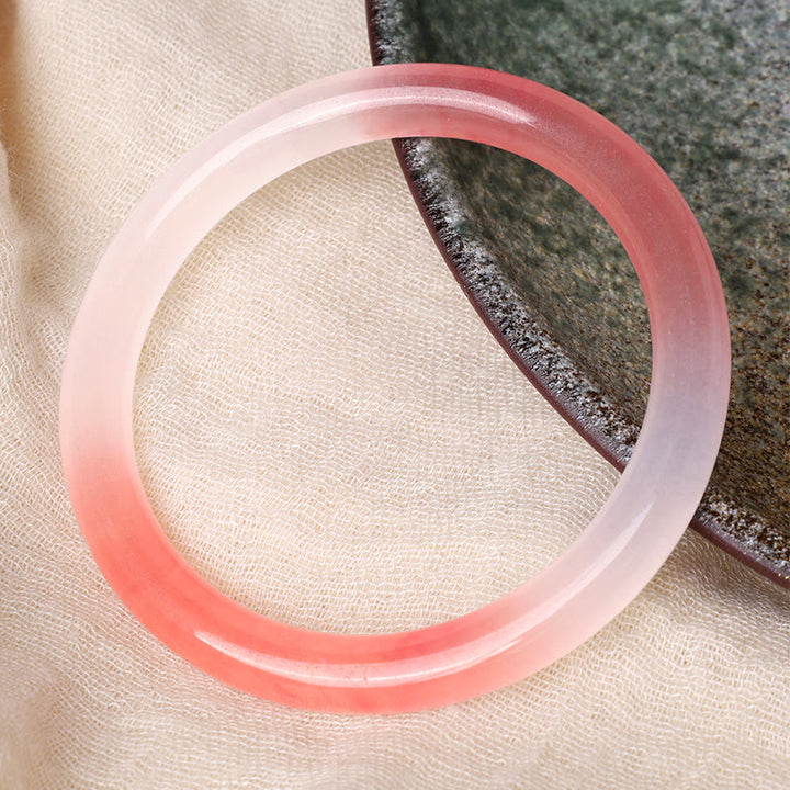 Buddha Stones Roze gouden zijden jade rijkdom Bangle-armband - image 2