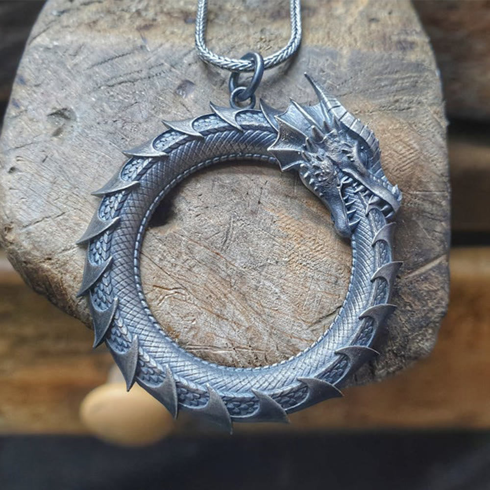 Buddha Stones Ketting met draken- en slangenbescherming van puur tinnen - image 3