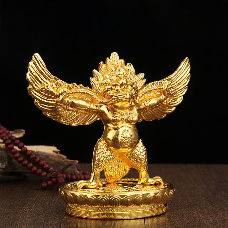 Buddha Stones Tibetaans gouden Garuda vogel legering bescherming huisdecoratie - Gouden Garuda-vogel (Wijsheid♥Bescherming) - image 0