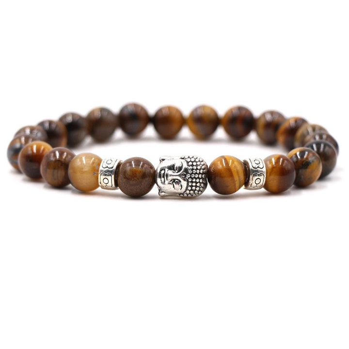 Buddha Stones Paarse agaat Armband - Tijgeroog - image 4