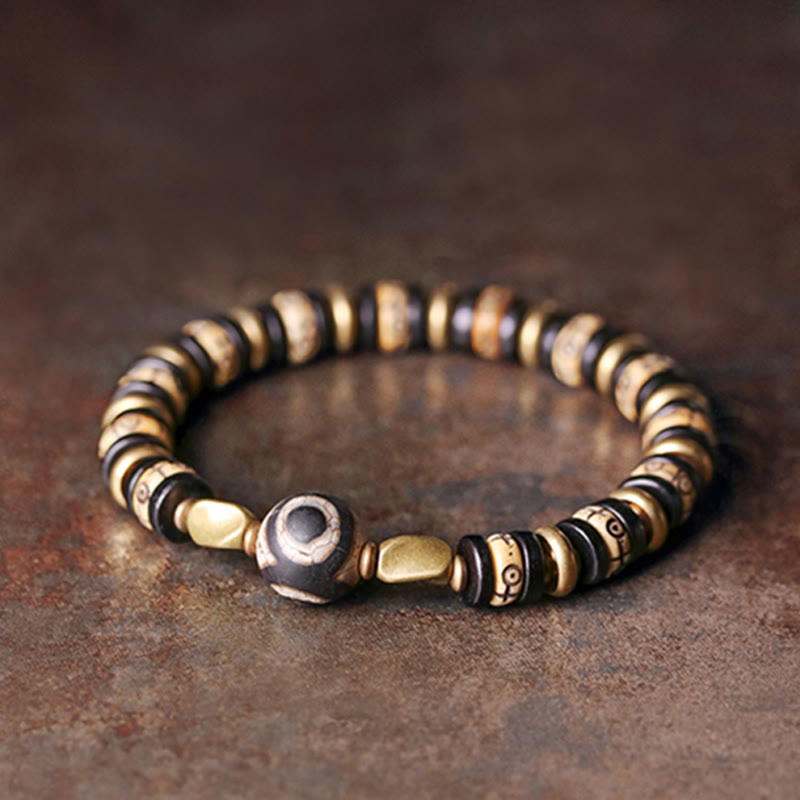 Buddha Stones Armband van Tibetaanse botkralen en ebbenhout voor extra kracht - image 4