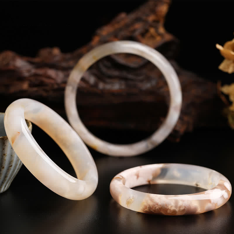Natuurlijke Sakura Agaat Bangle-armband - image 3