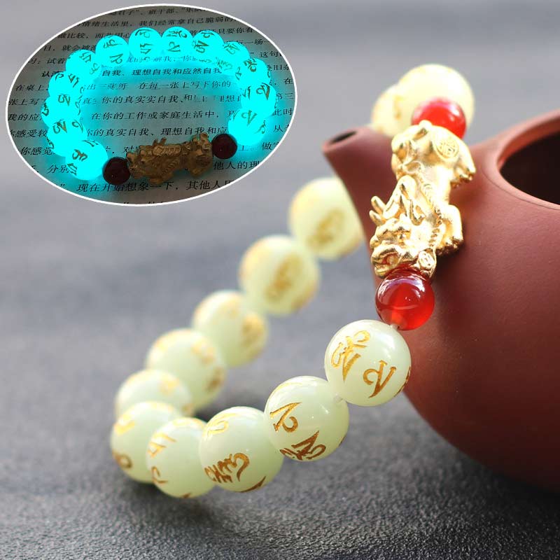 Buddha Stones Feng Shui Armband met PiXiu Glowstone voor Welvaart - image 0
