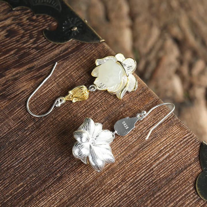 Buddha Stones Witte jade beschermende harmonie Oorbellen - image 8