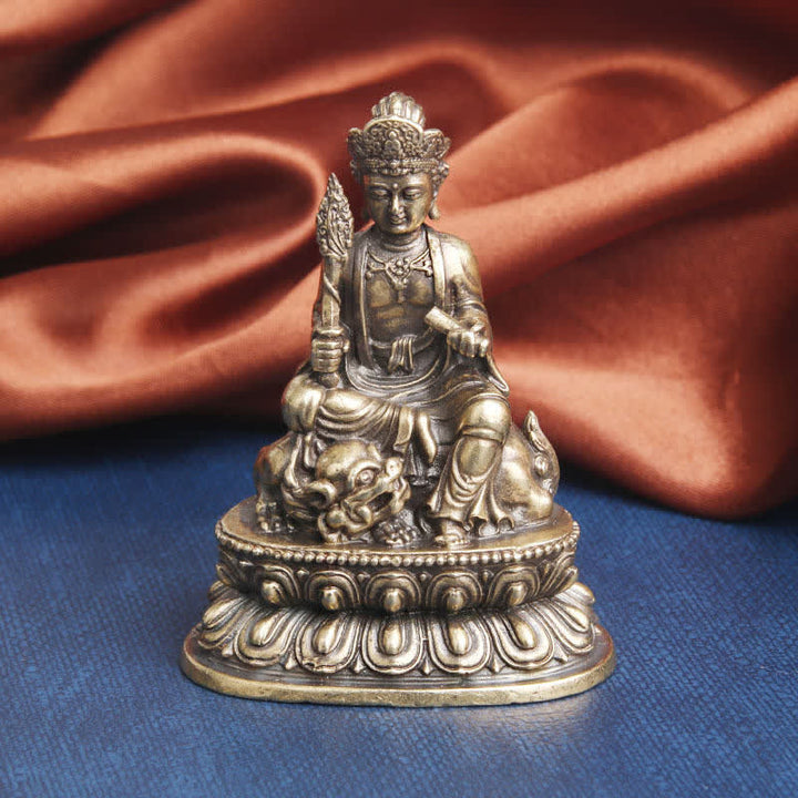 Buddha Stones Manjusri Bodhisattva Sereniteit Koperen Beeld Decoratie - 49*64 mm - image 0