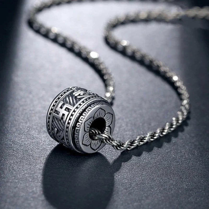 Buddha Stones Tibet Om Mani Padme Hum bescherming Ketting hanger - Zilver - Ketting - image 0