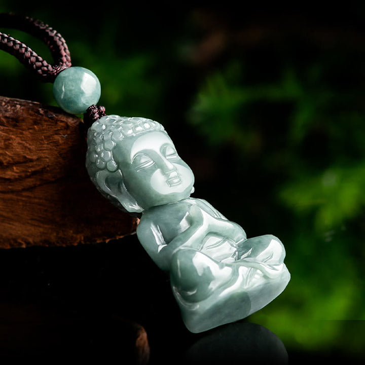 Buddha Stones Natuurlijke jade meditatie Boeddha amulet sereniteit Ketting - image 2