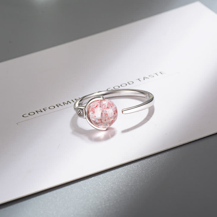 Buddha Stones Roze kristallen rustgevende Ring - image 8