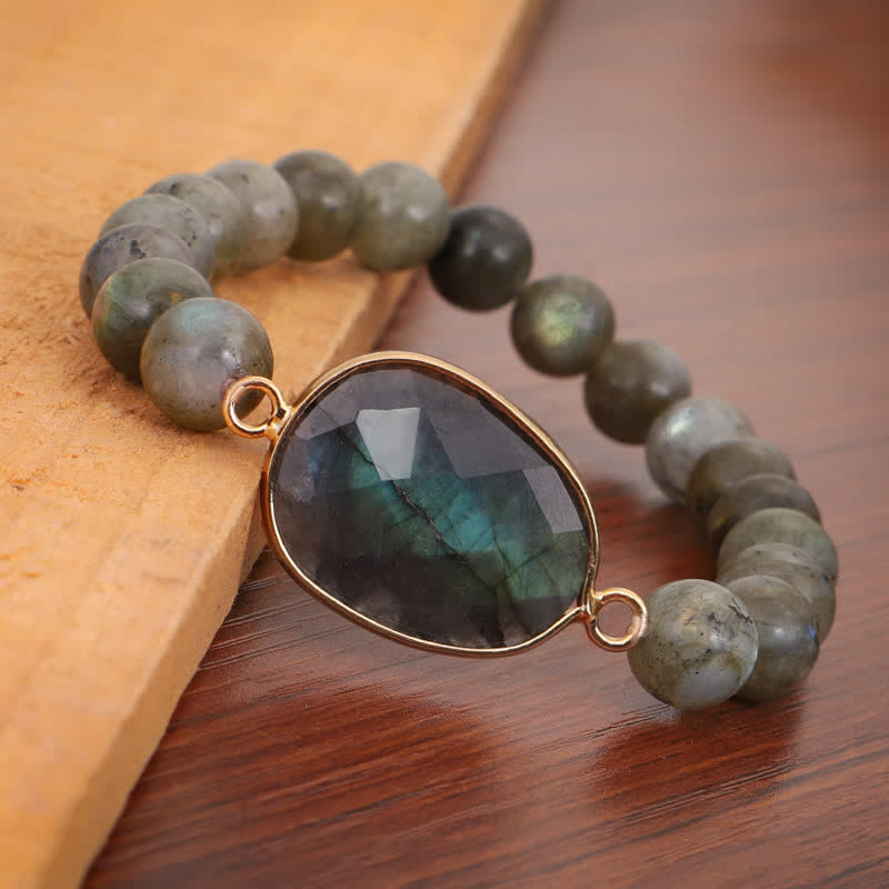 Buddha Stones Natuurlijke labradoriet maansteen Armband met helende kralen - image 5
