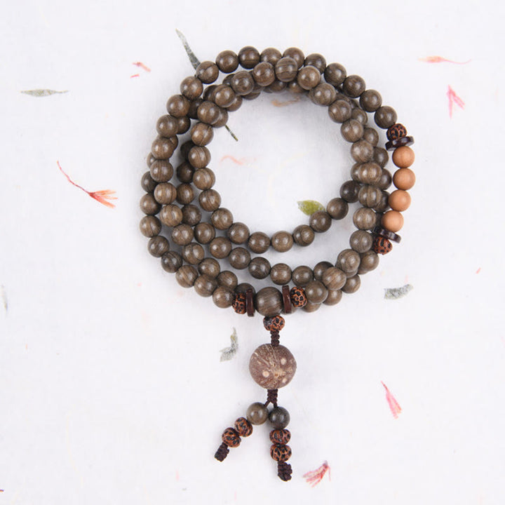 Buddha Stones Tibetaanse sandelhouten beschermingsamulet Mala Armband - 108 Mala kralen - 10mm - image 10
