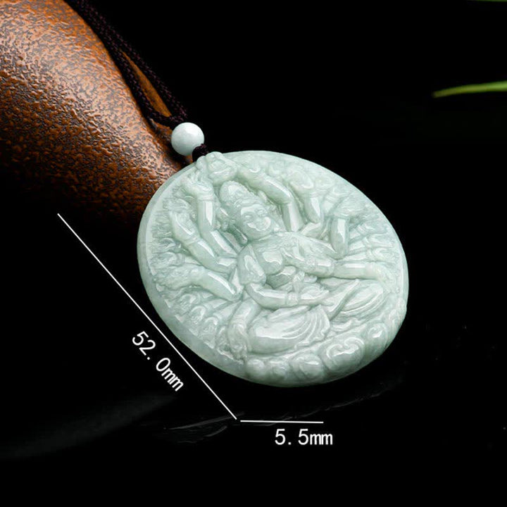 Buddha Stones Duizendhandige Kwan Yin Avalokitesvara Jade Ketting - image 10
