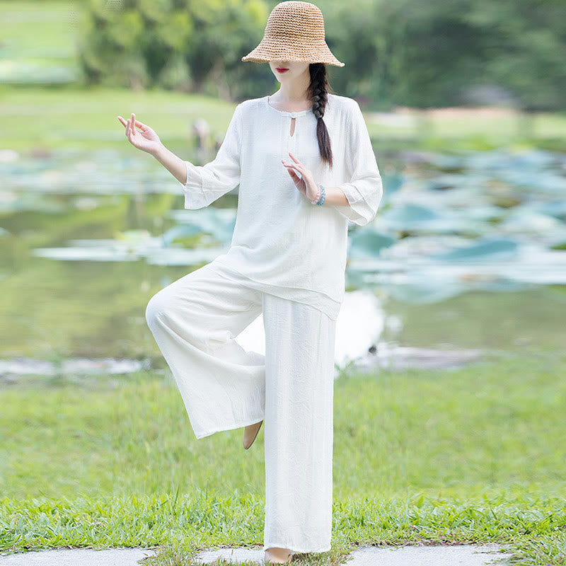 Tai Chi Meditatie Gebed Zen Spirituele Ochtendpraktijk Kleding Dames Set - image 2