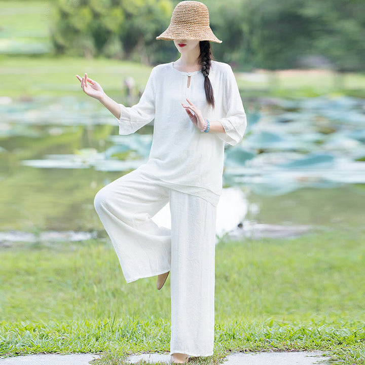 Tai Chi Meditatie Gebed Zen Spirituele Ochtendpraktijk Kleding Dames Set - image 2