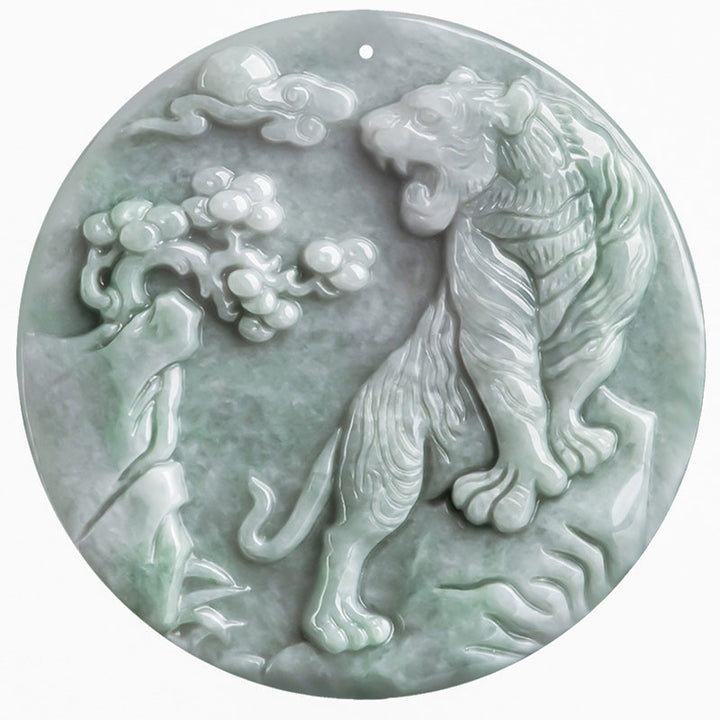 Buddha Stones Chinese dierenriem tijger jade Ketting met hanger - image 9