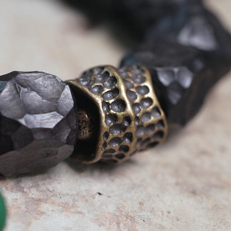 Buddha Stones Armband ebbenhouten koperen vredeskwastje Pols Mala - image 3