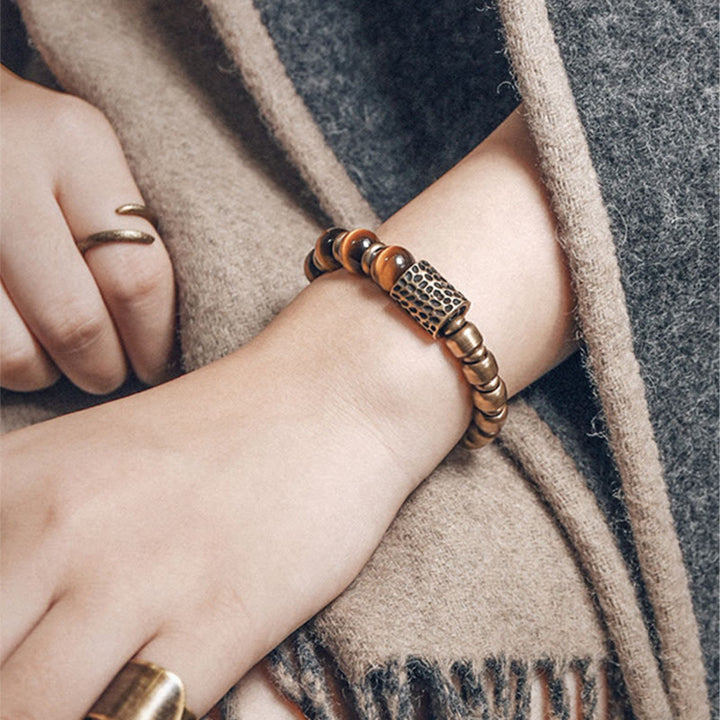 Buddha Stones Beschermende Armband van koper met tijgeroogsteen - image 5