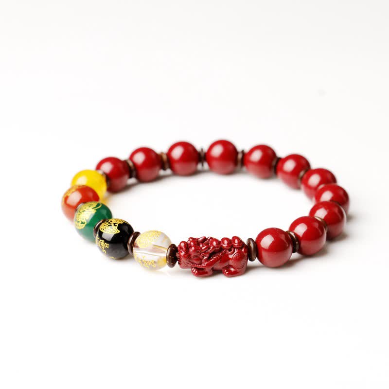Buddha Stones God van de Rijkdom Cinnabar PiXiu Armband - 12mm - Cinnabar met een hoog gehalte - image 0