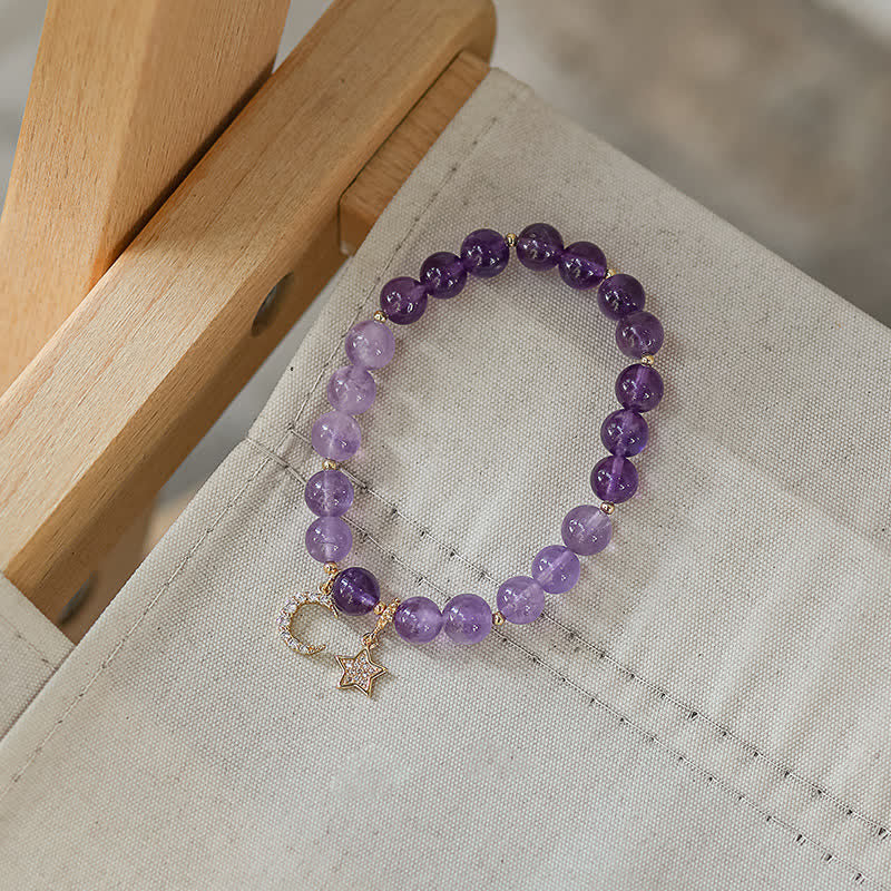 Buddha Stones Amethist kristallen maan- en ster helende Armband - image 1