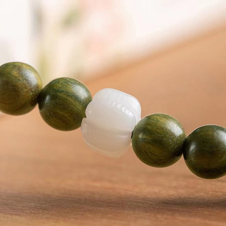 Buddha Stones Natuurlijke groene sandelhout bodhi-zaadjes kalmerende Armband - image 9