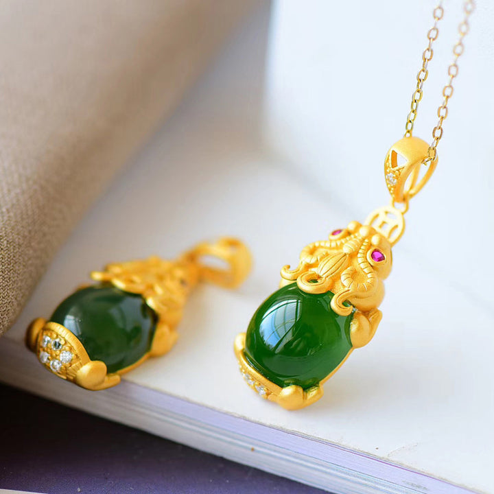 Buddha Stones Natuurlijke jade PiXiu Ketting - image 2