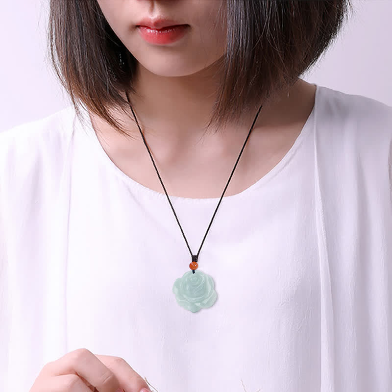 Buddha Stones Lotuspatroon Jade Ketting voor Overvloed en Welvaart - image 2