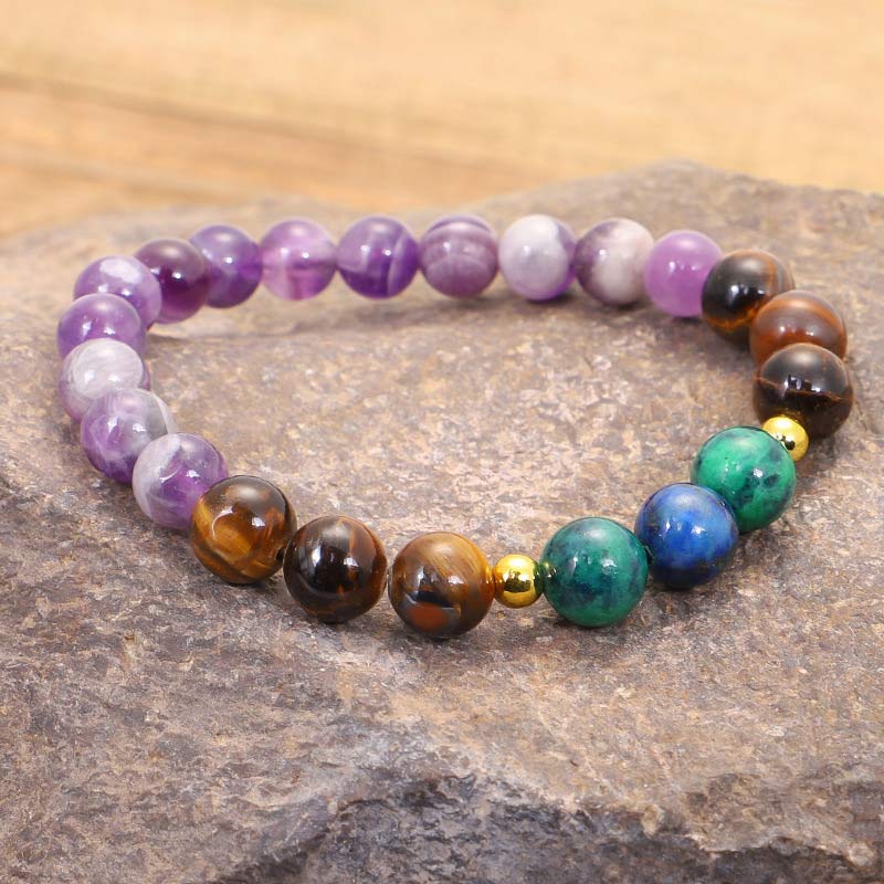 Buddha Stones Tibetaanse amethist zuiverende Armband Mala set - image 10