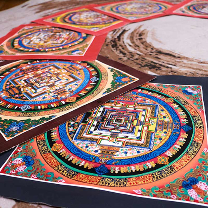 Buddha Stones Tibetaanse handgemaakte Thangka Mandala schilderij blind box met willekeurig kleurenpatroon - image 11