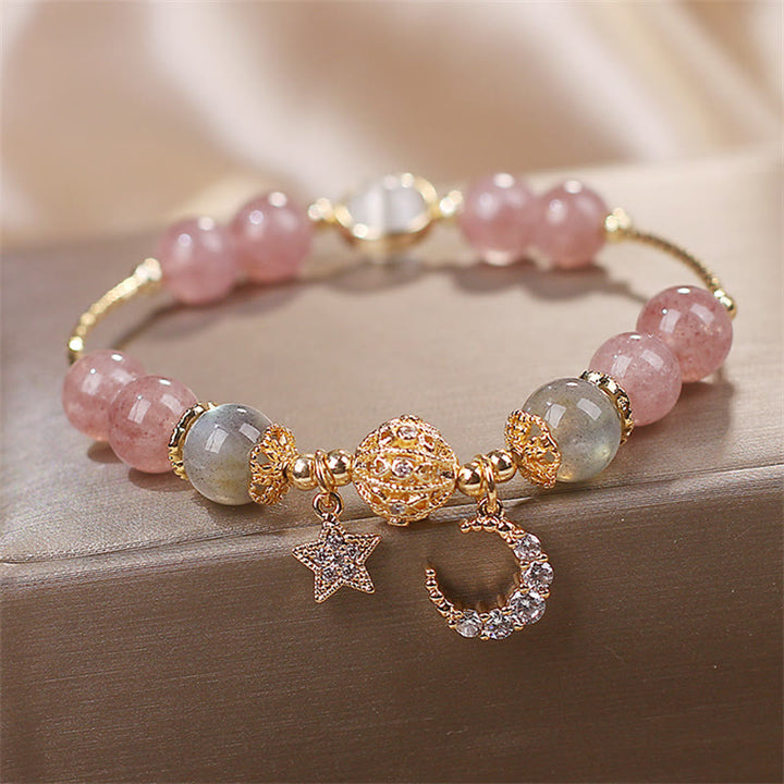 Buddha Stones Aardbeikwarts Maansteen Maanster Armband - image 3