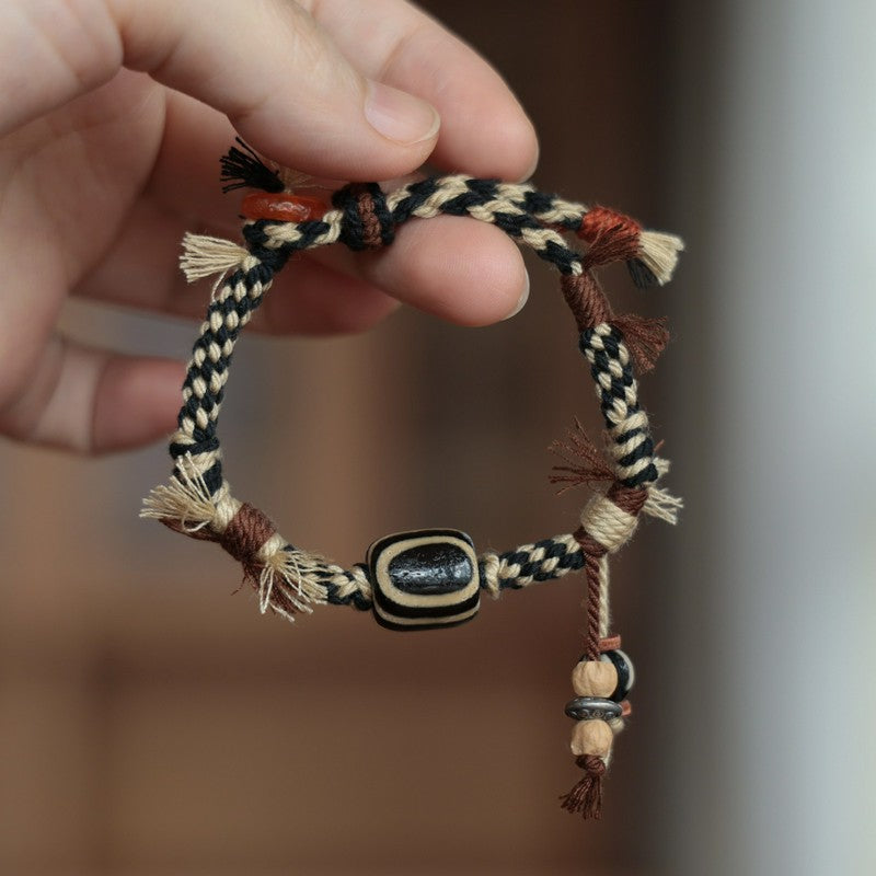 Buddha Stones Vintage Tibetaanse Dzi kralen Armband - Boeddha Oog Dzi Kraal (Polsomtrek: 15–18 cm) - image 8