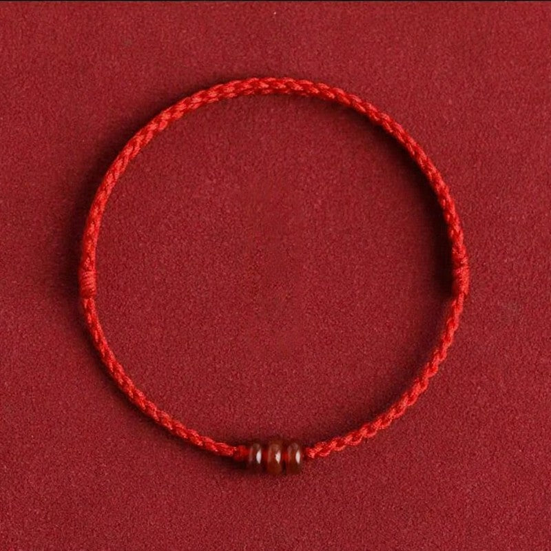 Buddha Stones Minimalistische rode agaat telraam kralen Armband/ Enkelband - Rode Enkelband (Omtrek Enkelband : 17–25 cm) - image 2