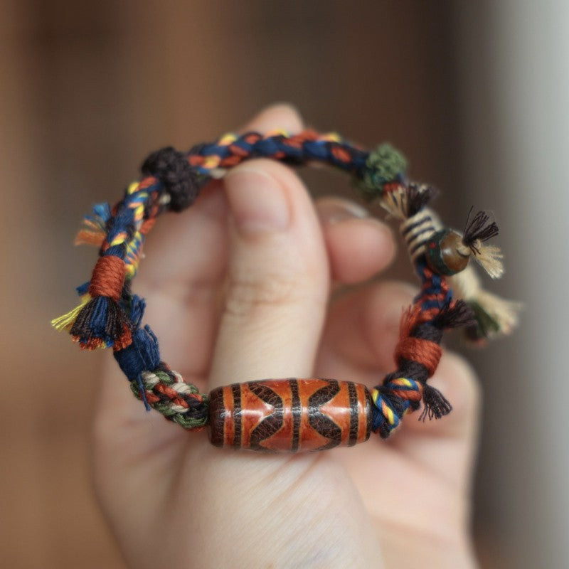 Buddha Stones Vintage Tibetaanse Dzi kralen Armband - image 1