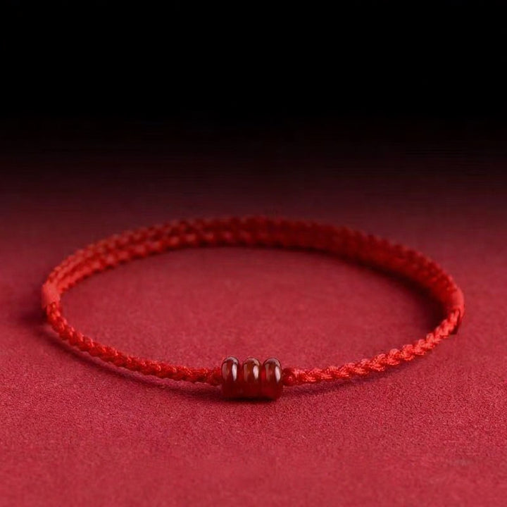 Buddha Stones Minimalistische rode agaat telraam kralen Armband/ Enkelband - Rode Armband (Polsomtrek: 14–18 cm) - image 0