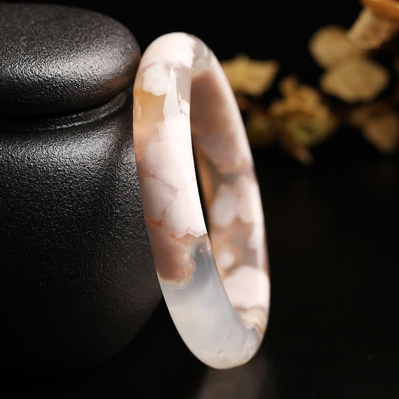 Natuurlijke Sakura Agaat Bangle-armband - image 7