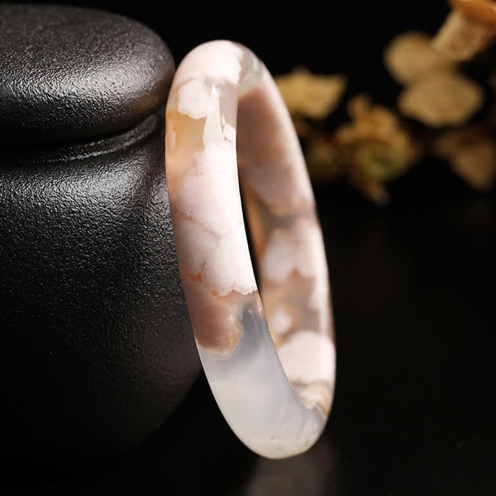 Natuurlijke Sakura Agaat Bangle-armband - image 7
