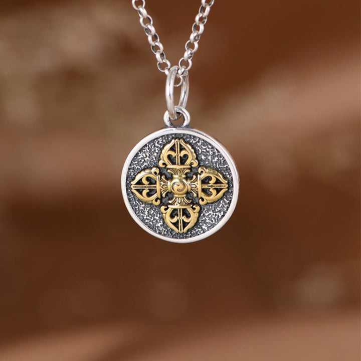 Buddha Stones 925 Sterling Zilveren Dubbele Dorje Vajra Ketting - image 3