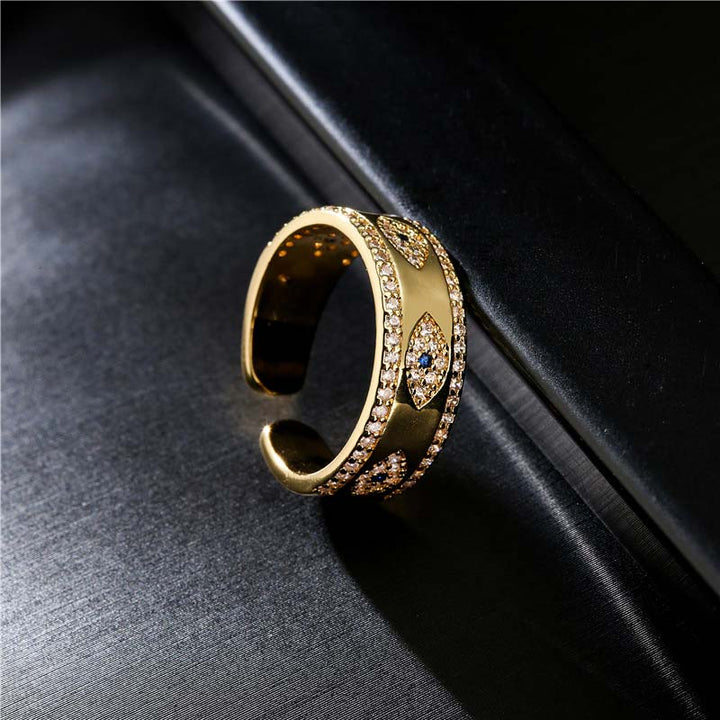 Buddha Stones Ring van koperlegering met gelukszegen en het boze oog - image 2
