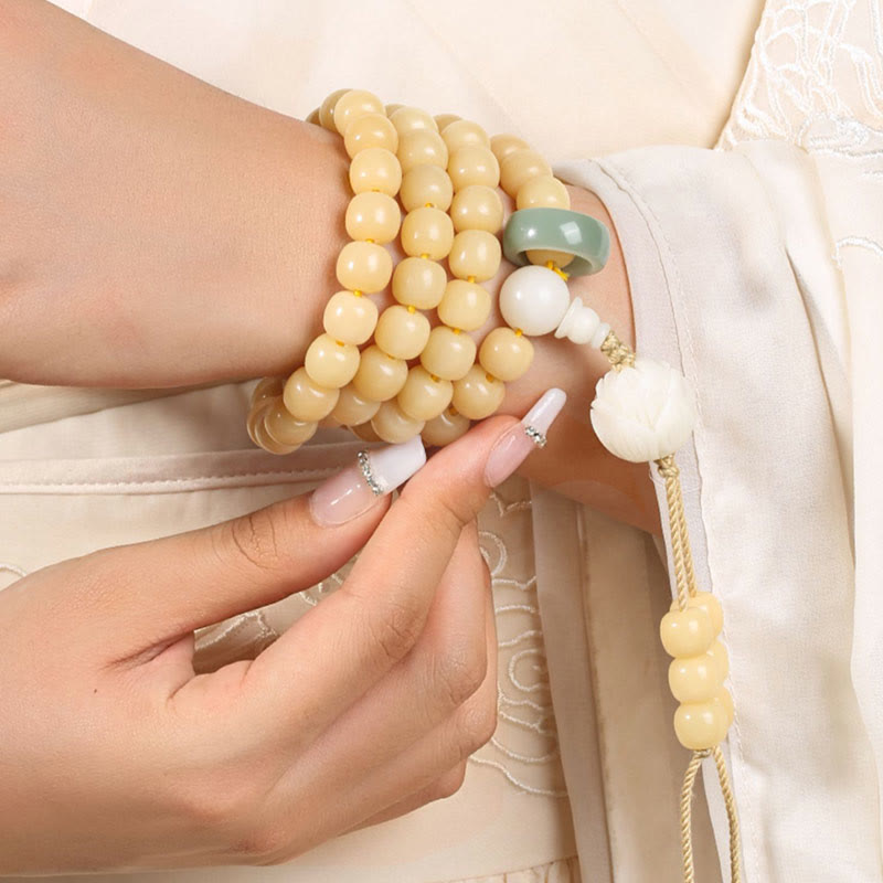 Buddha Stones Armband met vredes- en harmoniebedel van natuurlijke bodhizaadlotus (Dzi-kraal) - image 8