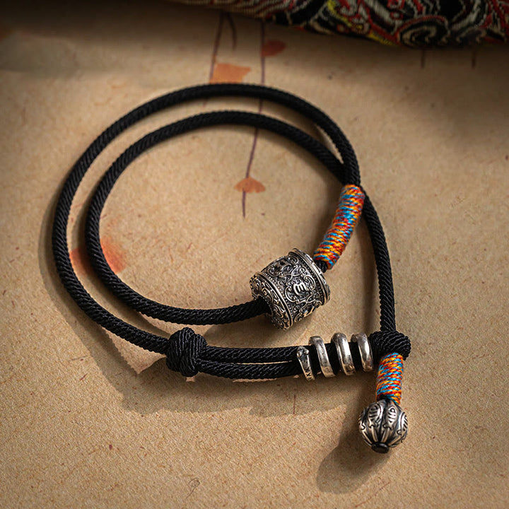 Buddha Stones Tibetaans Om Mani Padme Hum gegraveerd amulet dubbele Armband - 14-16 cm (dubbele wikkel) - image 0