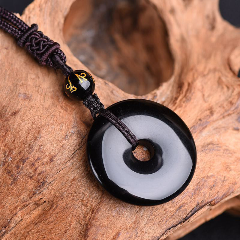 Buddha Stones Tibetaanse obsidiaan Ketting - image 2