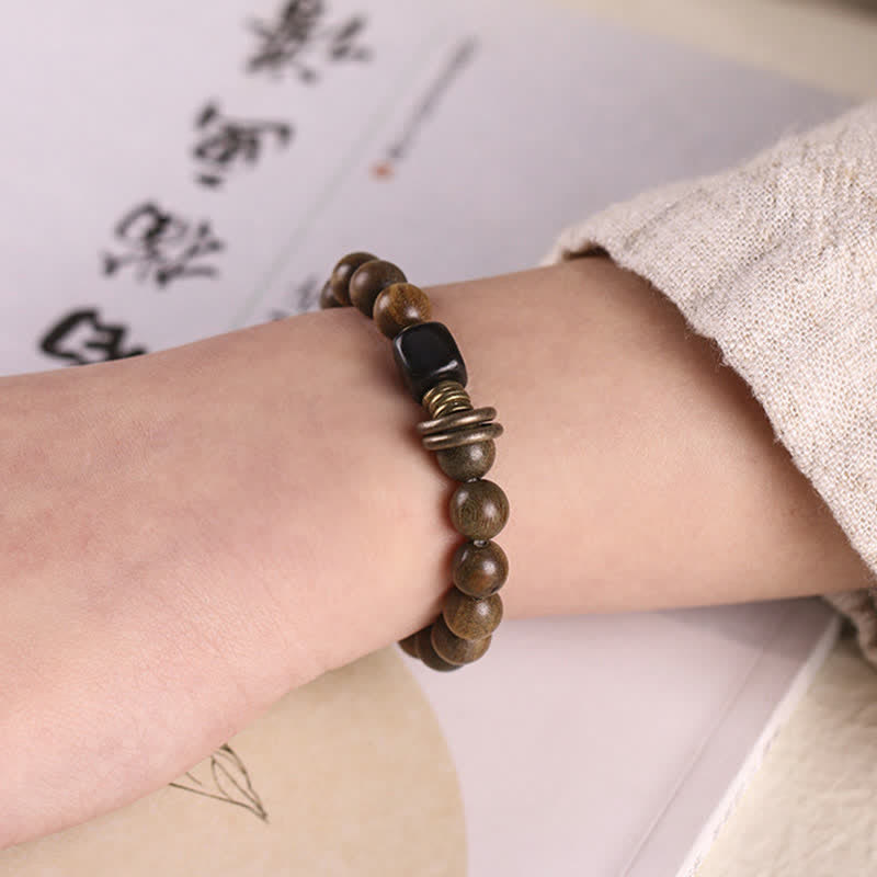 Buddha Stones Tibetaanse groene sandelhout kristallen rustgevende Armband - image 3