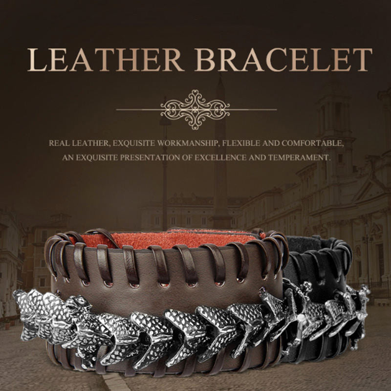 Buddha Stones Beschermende Armband van drakenleer - image 1