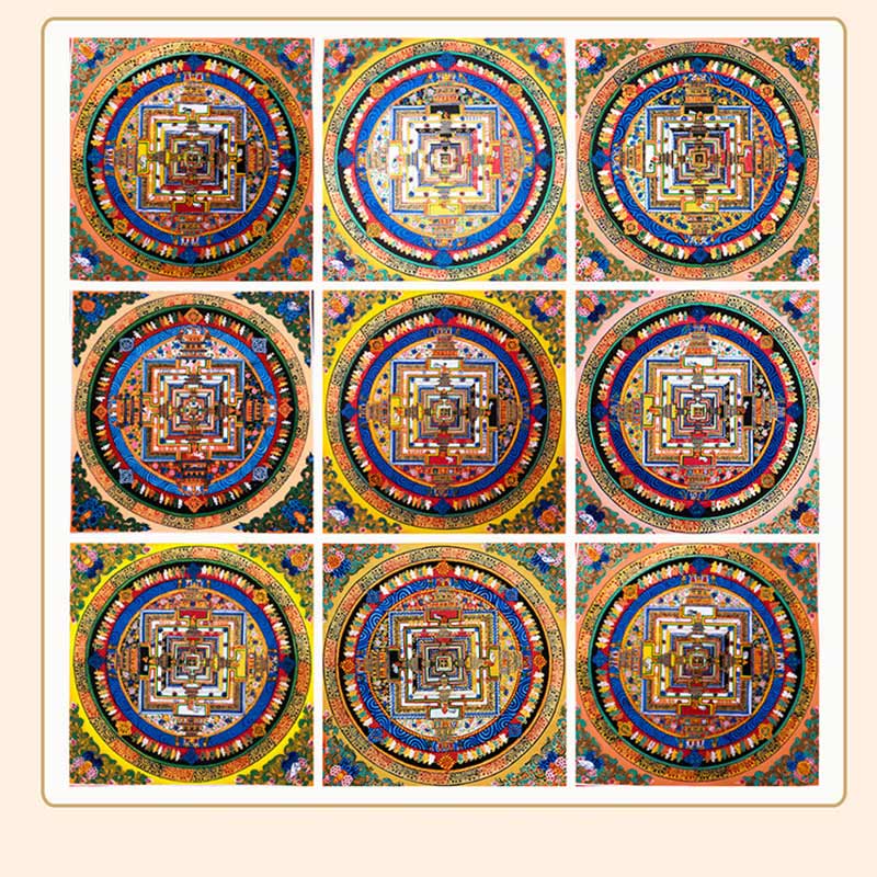Buddha Stones Tibetaanse handgemaakte Thangka Mandala schilderij blind box met willekeurig kleurenpatroon - image 15