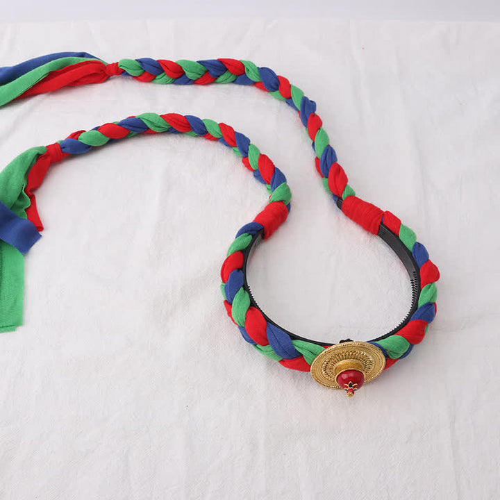 Tibetaanse kleurrijke kwastjes als haarversiering en haaraccessoires. - Blauw - Kraal - image 7