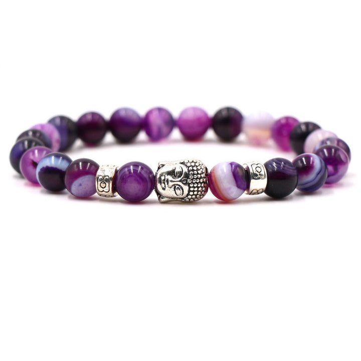 Buddha Stones Paarse agaat Armband - Paarse agaat - image 0