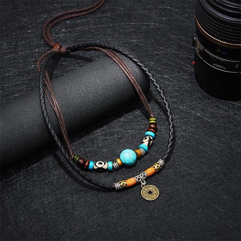 Buddha Stones Turquoise Dzi kralen Ketting - image 1
