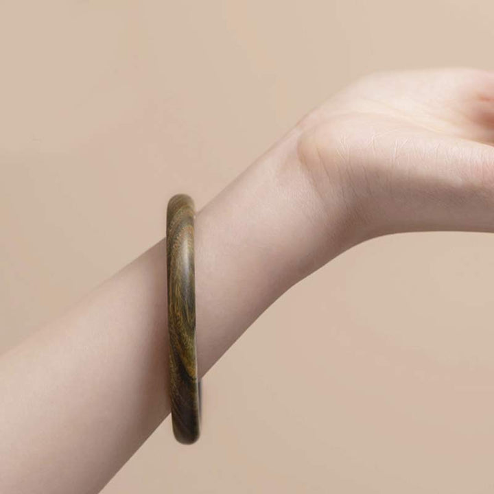 Buddha Stones Tibetaanse armband met kleine blaadjes, rood sandelhout en ebbenhout , Bangle-armband - image 20