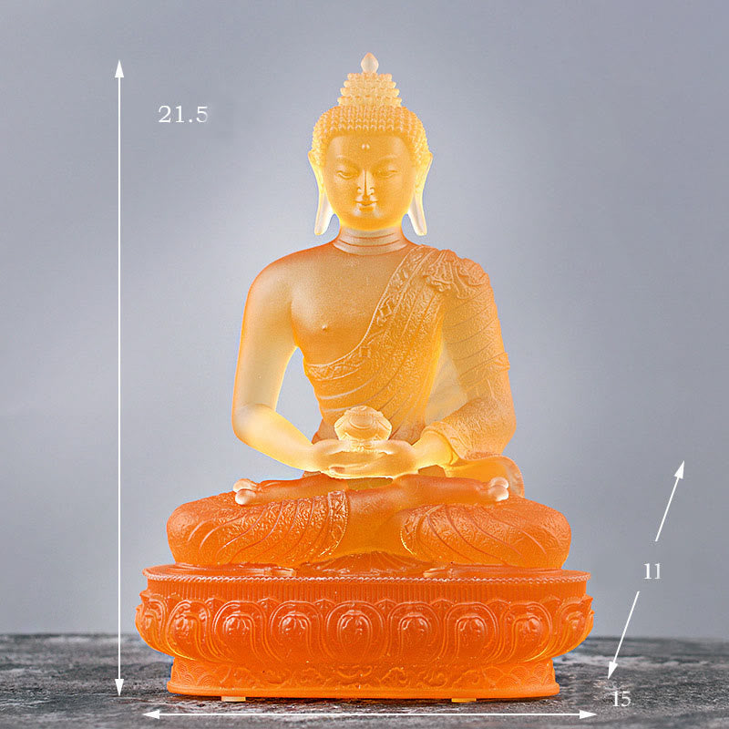 Buddha Stones Handgemaakte Boeddha-beeldje van Liuli, kunstwerk, sereniteitsbeeld, woondecoratie. - image 12