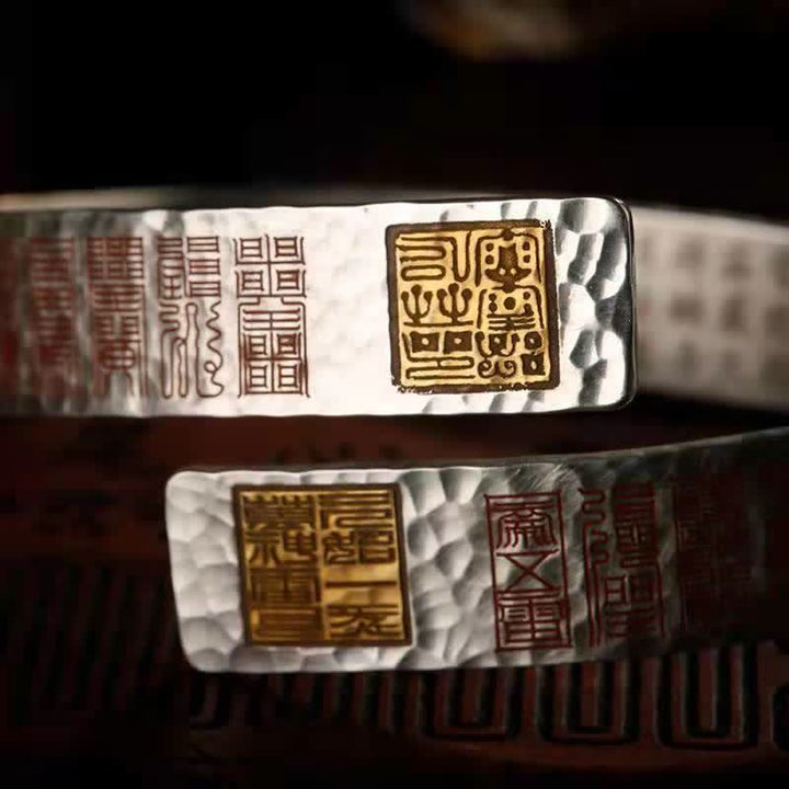 Buddha Stones Letters Copper Balance Healing Manchetarmband Bangle - image 3